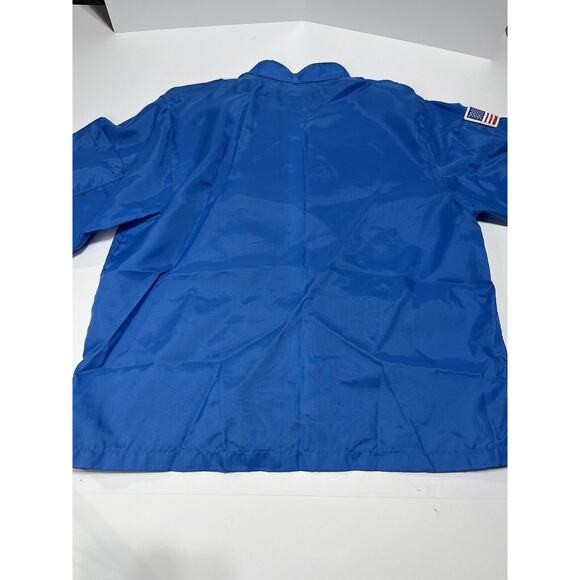 VINTAGE BELL SYSTEM BLUE YELLOW WHITE RACING JACKET SIZE MEDIUM FLEECE LINED - Picture 7 of 10